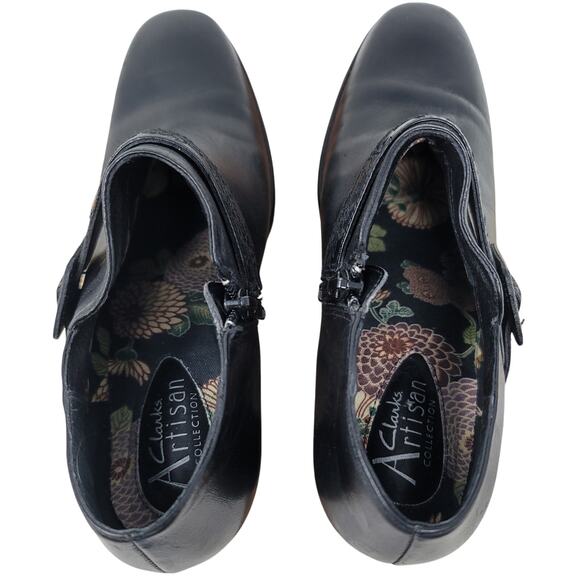 Clarks Artisan Collection Black Leather Upper Ankle Boots Women's 7.5 - Picture 6 of 10